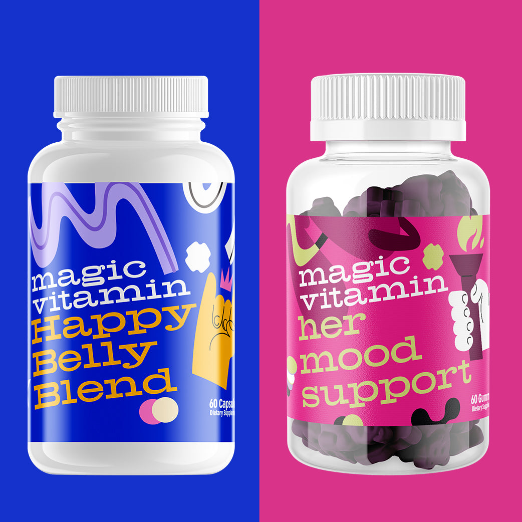 Magic Vitamin Daily Wellness Bundle with Happy Belly Blend and Strong Girl Energy