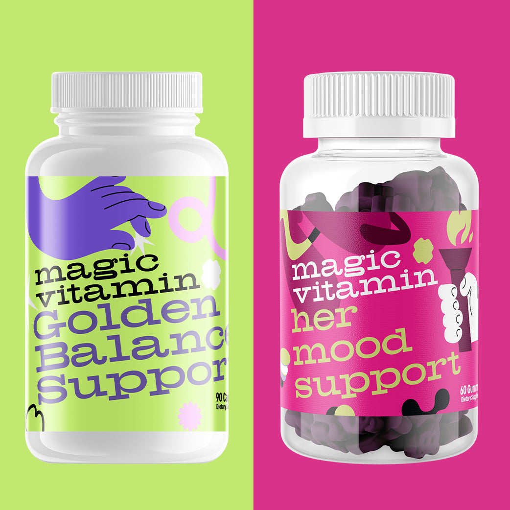 Magic Vitamin Women's Wellness Bundle with two full-size supplements