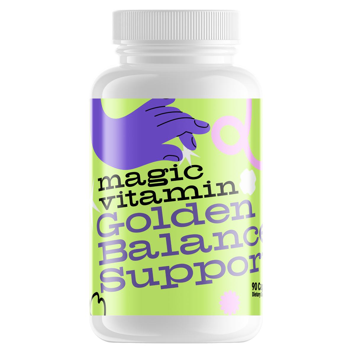 Golden Balance Support women's midlife wellness supplement bottle by Magic Vitamin