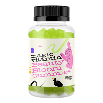 Beauty Bloom collagen gummies with biotin and vitamin C product bottle by Magic Vitamin